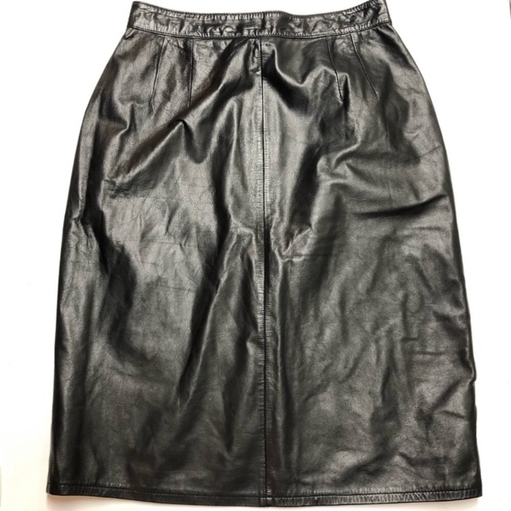 Vintage leather high waist pencil skirt